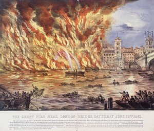 Londra Köprüsü Yakınlarındaki Büyük Yangın, 22 Haziran 1861 Cumartesi by Read and Company